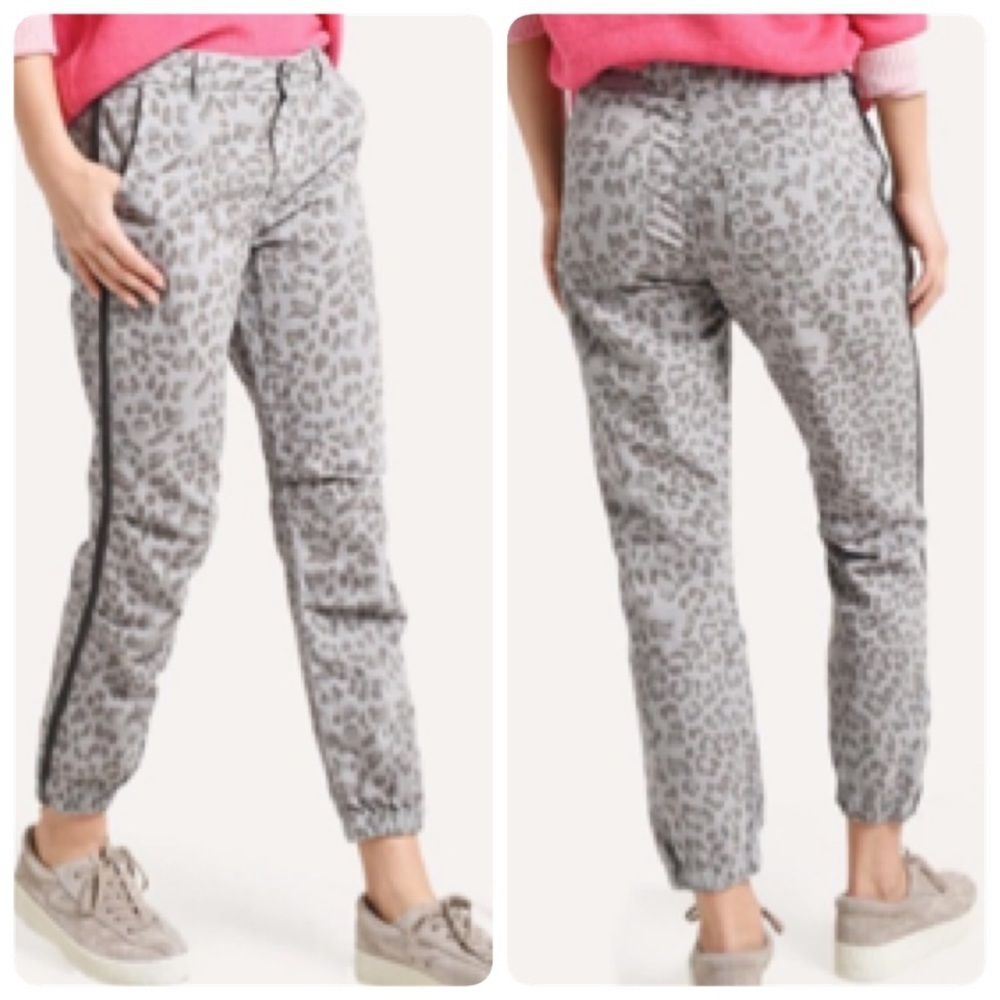 SUNDRY Anthropologie Gray Leopard Camo Joggers‎ Size 29